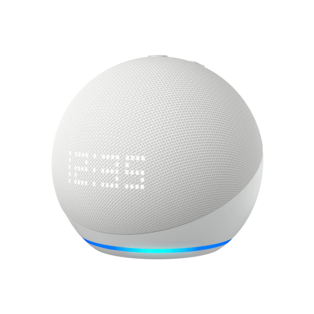 Amazon Echo Dot 5th Gen w/ Clock - Glacier White - مكبر صوت - Store 974 | ستور ٩٧٤