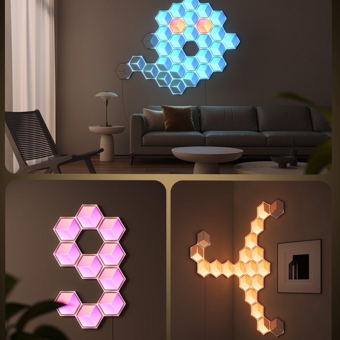 Govee Glide Hexagon Light Panels Ultra - 7 Pack - إضاءة - Store 974 | ستور ٩٧٤