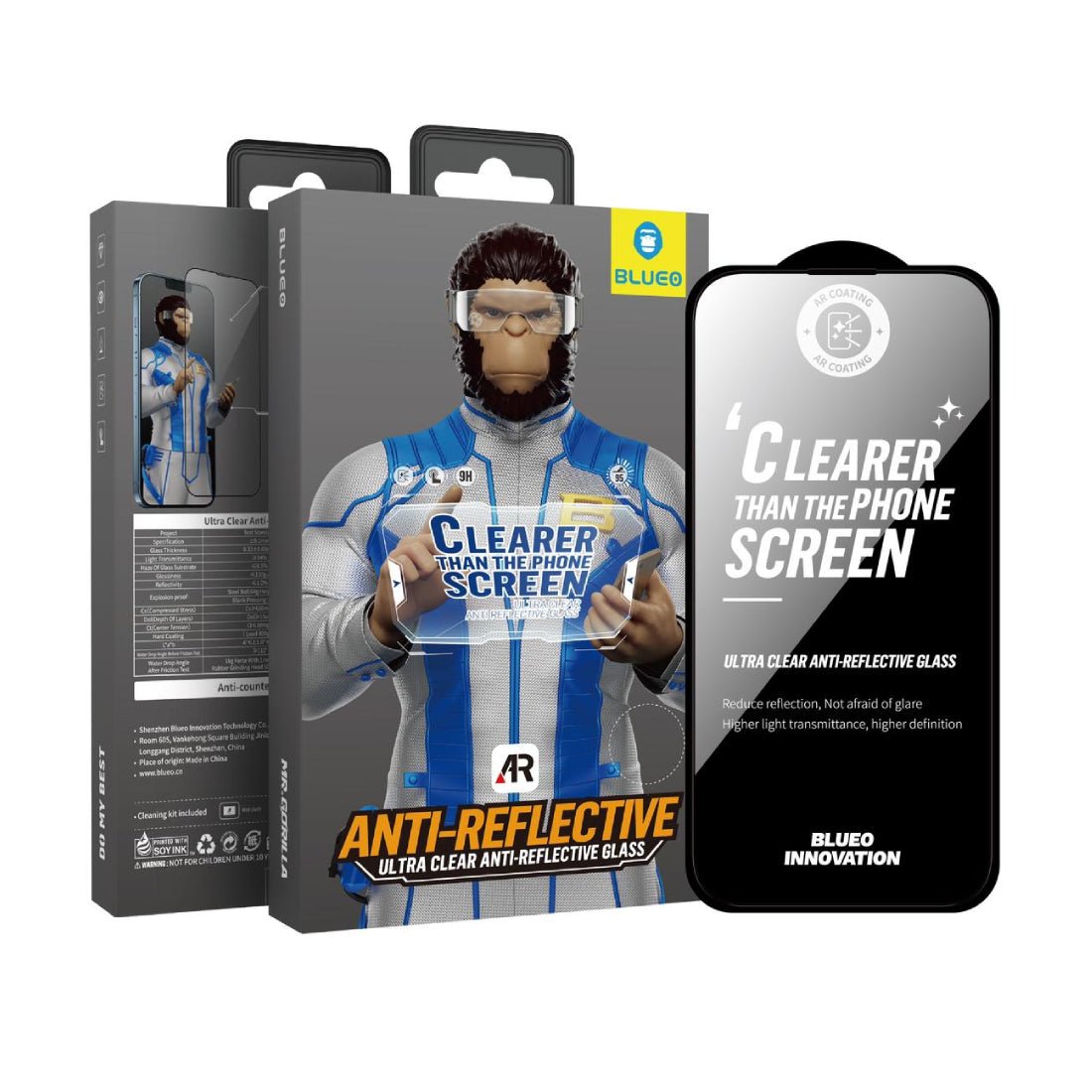 Blueo Ultra Clear AR Anti-Reflective HD Glass with applicator - iPhone15 6.1 & iPhone14 Pro 6.1 - أكسسوار - Store 974 | ستور ٩٧٤