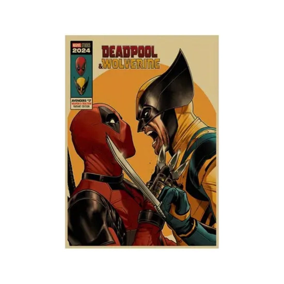 UME Deadpool & Wolverine Kraft Framed Paper Poster (42X30CM) C م