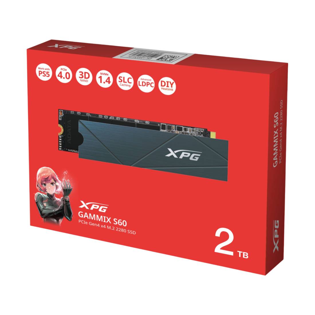 Adata XPG Gammix S60 Blade 2TB M.2 Internal SSD - Black - مساحة