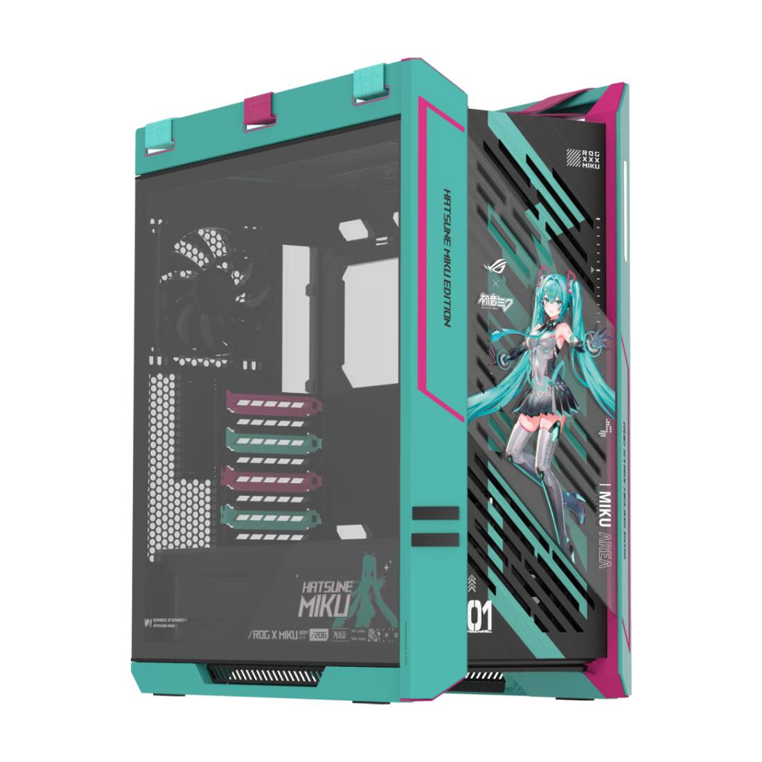 【外・内箱破損品】Asus Rog GX601s Hatsune Miku 大陸 Asus ROG Strix Helios II GX601S Mid Tower Case - Hatsune Miku Edt