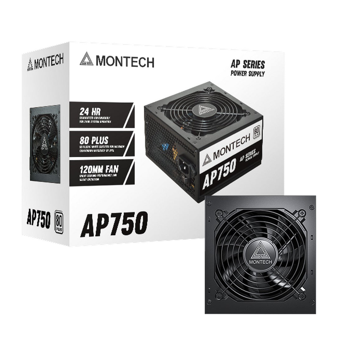 Montech AP750 750W 80+ White Non Modular Power Supply - مزود الطاقة