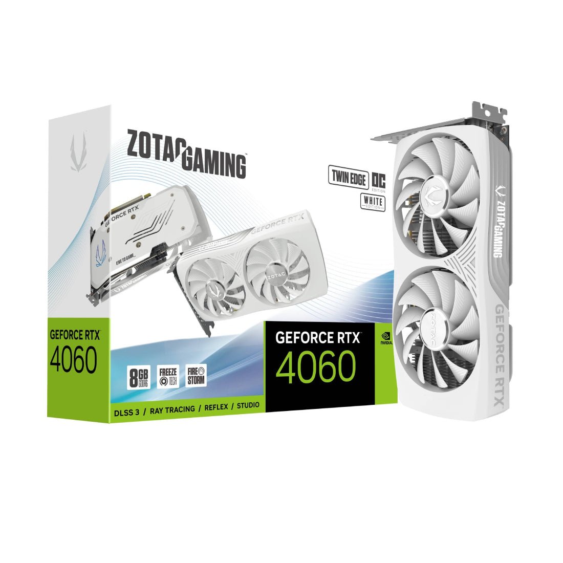 Zotac Gaming GeForce RTX 4060 8GB Twin Edge OC GDDR6 Graphics Card ZT-D40600Q-10M - White - كرت الشاشة - Store 974 | ستور ٩٧٤