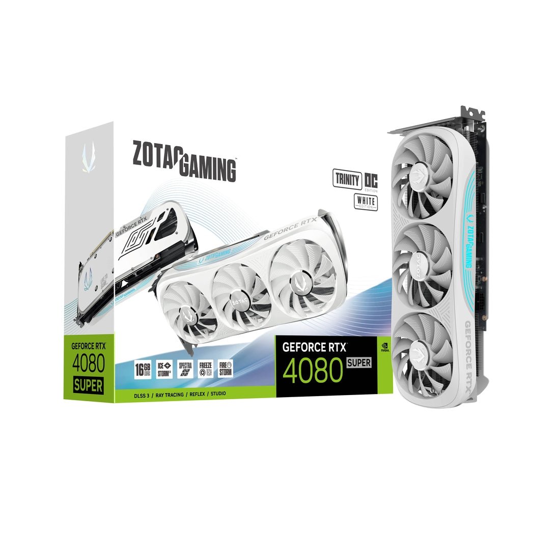 Zotac Gaming GeForce RTX 4080 SUPER Trinity OC 16GB GDDR6X Graphics Card - White - كرت الشاشة - Store 974 | ستور ٩٧٤