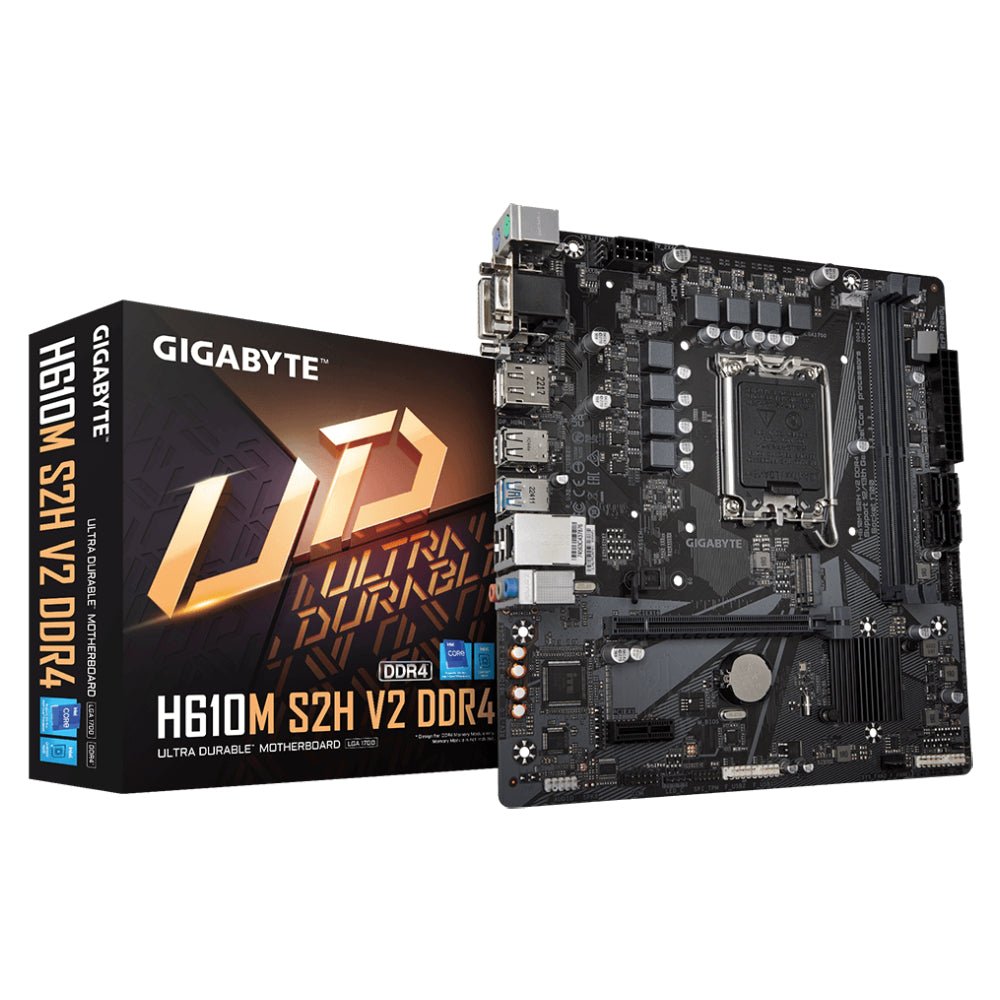 Gigabyte H610M S2H V2 DDR4 LGA1700 Intel Micro ATX Gaming Motherboard - اللوحة الأم - Store 974 | ستور ٩٧٤