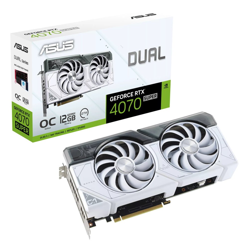 Asus Dual GeForce RTX 4070 Super 12GB GDDR6X OC Gaming Graphics Card - White Edition - كرت شاشة - Store 974 | ستور ٩٧٤