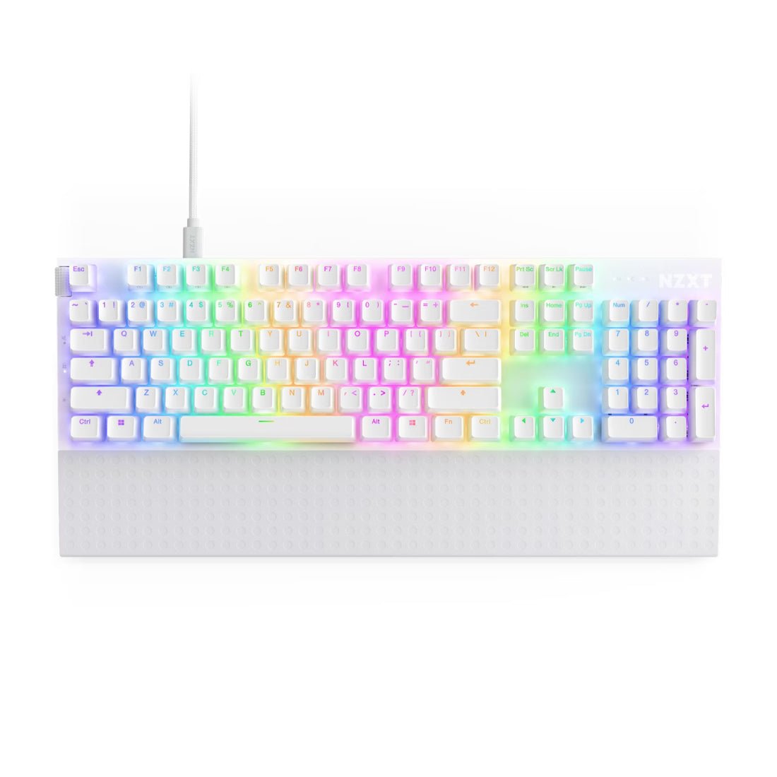 NZXT Function 2 Full Size RGB Wired Mechanical Gaming Keyboard - Matte White - لوحة مفاتيح - Store 974 | ستور ٩٧٤