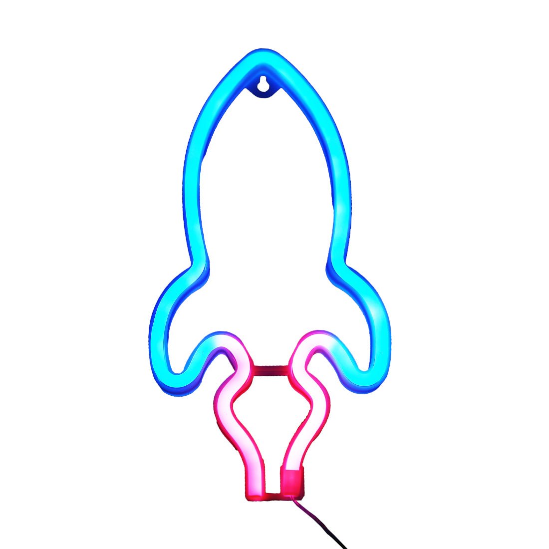 Led Neon Rocket Shape - Blue & Pink - إضاءة - Store 974 | ستور ٩٧٤