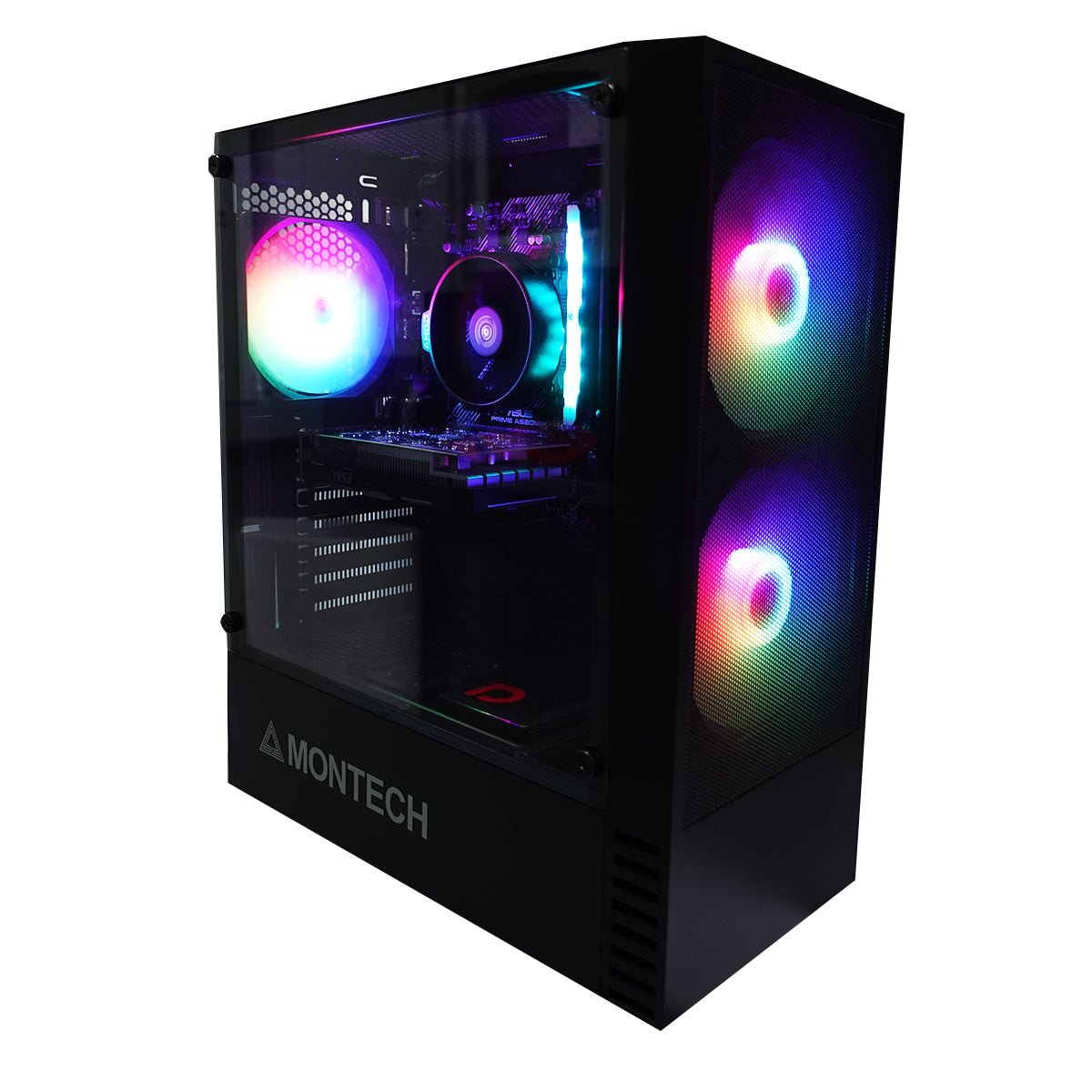 Pre-Built) Gaming PC Ryzen 3200G w/ MSI GTX 1650 OC Montech X2