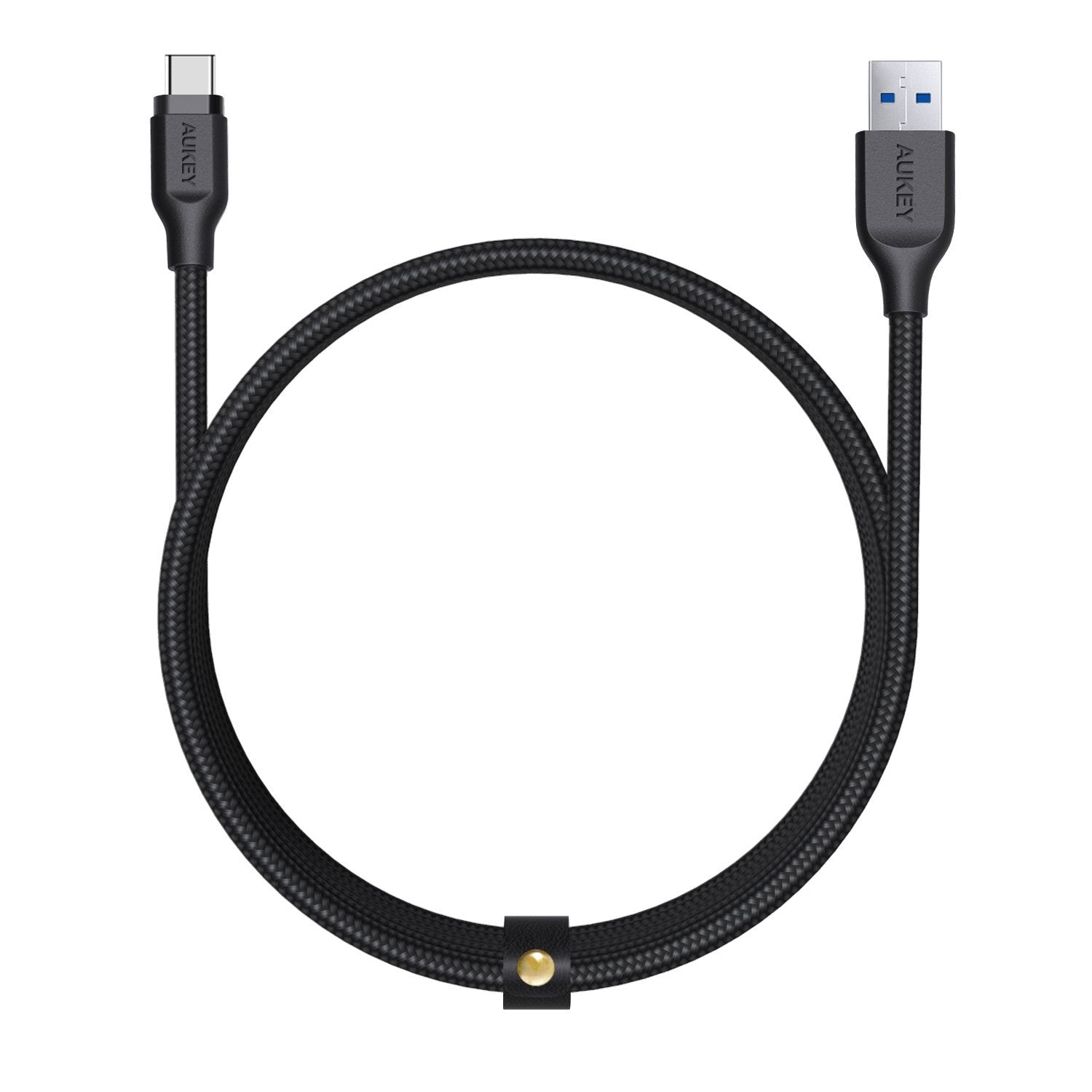 AUKEY AC2B USB Type C Braided Cable 2M Aluminum Head-Black كابل