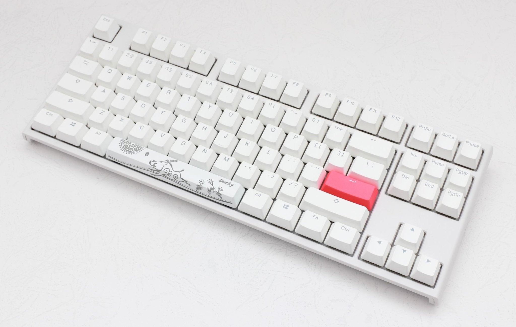 Ducky One 2 TKL Pure White Mechanical Keyboard-Cherry RGB Blue