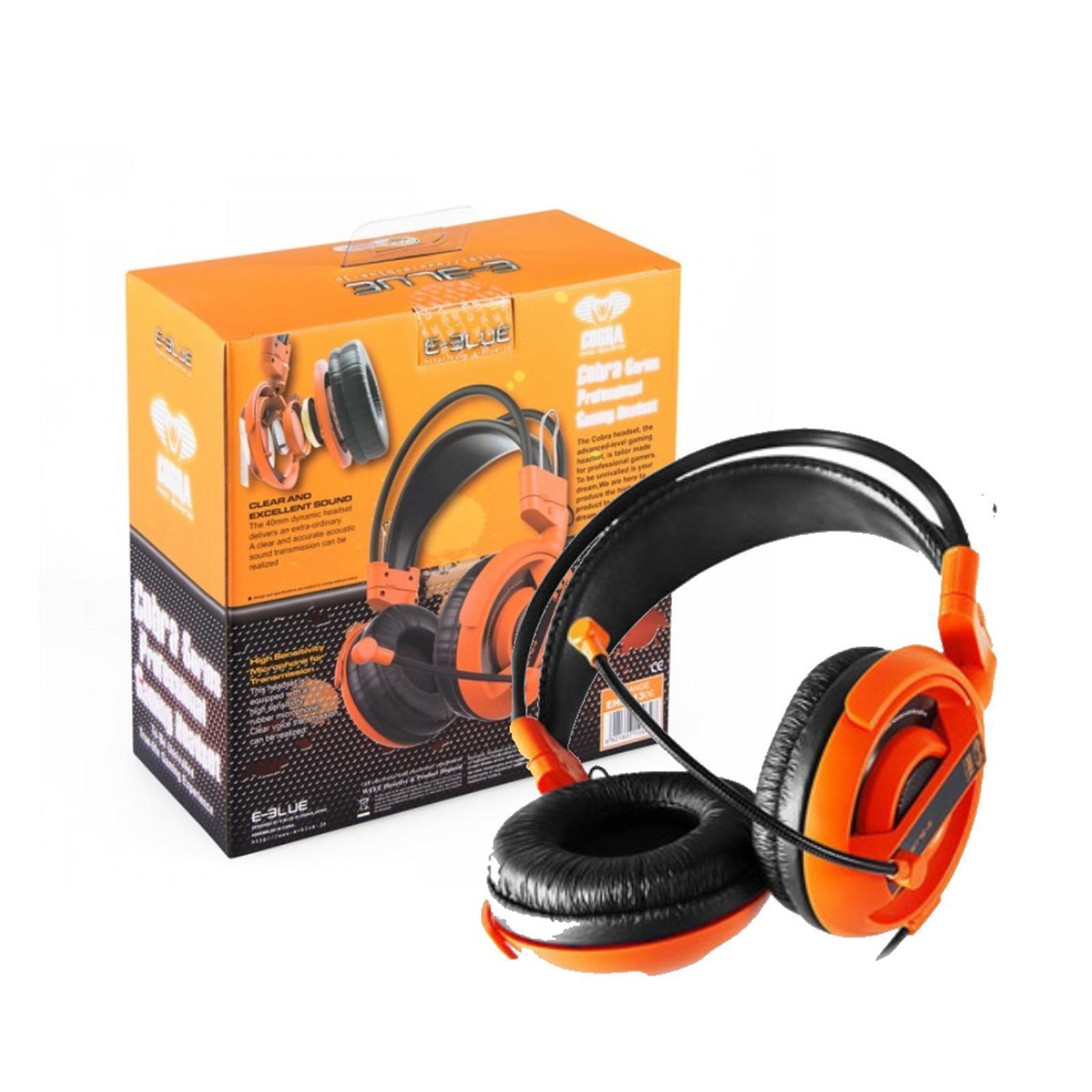 E-Blue HS-13 Cobra Orange Gaming Headset Wired سماعة