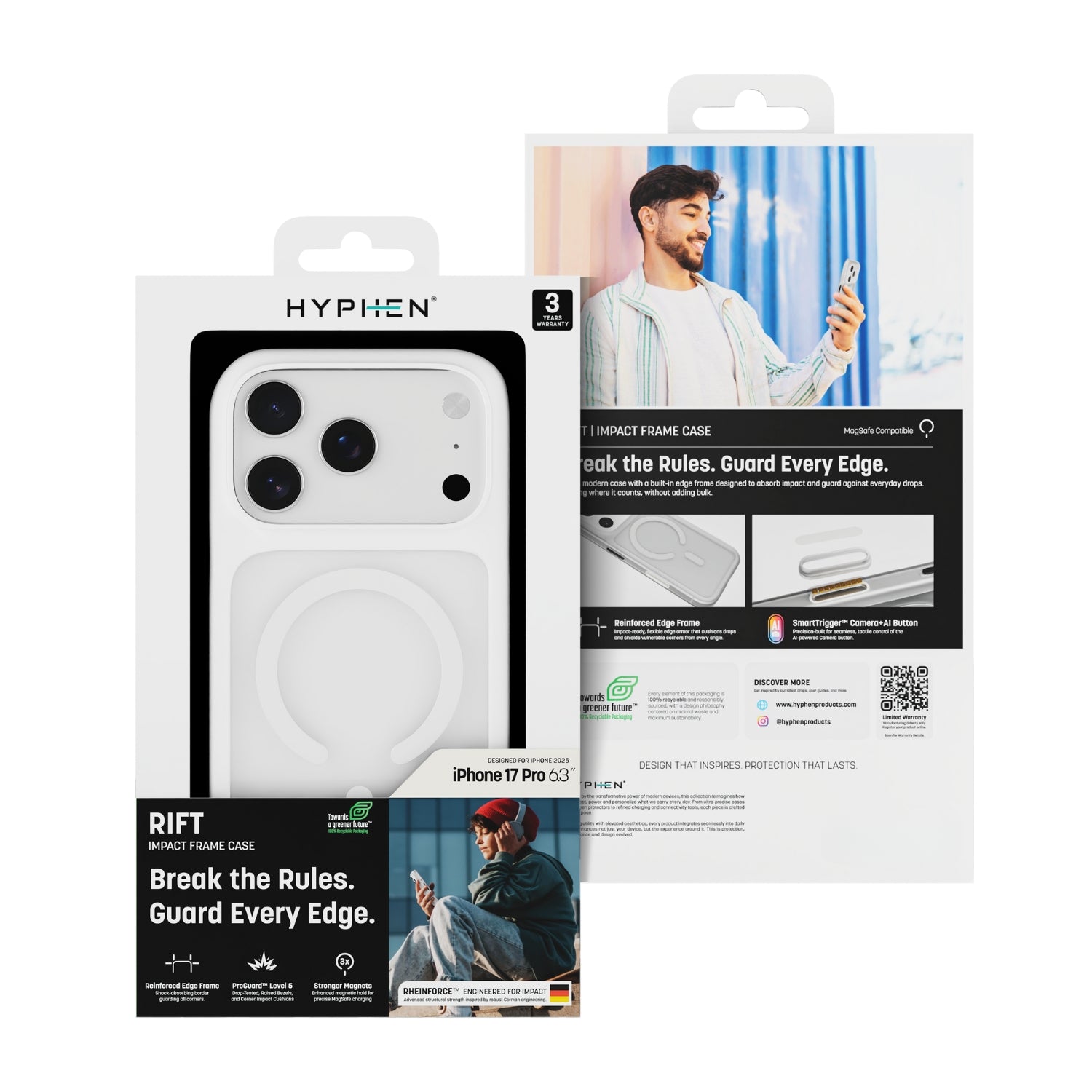 HYPHEN RIFT Impact Frame MagSafe Case - Frost - iPhone 17 Pro - 6.3