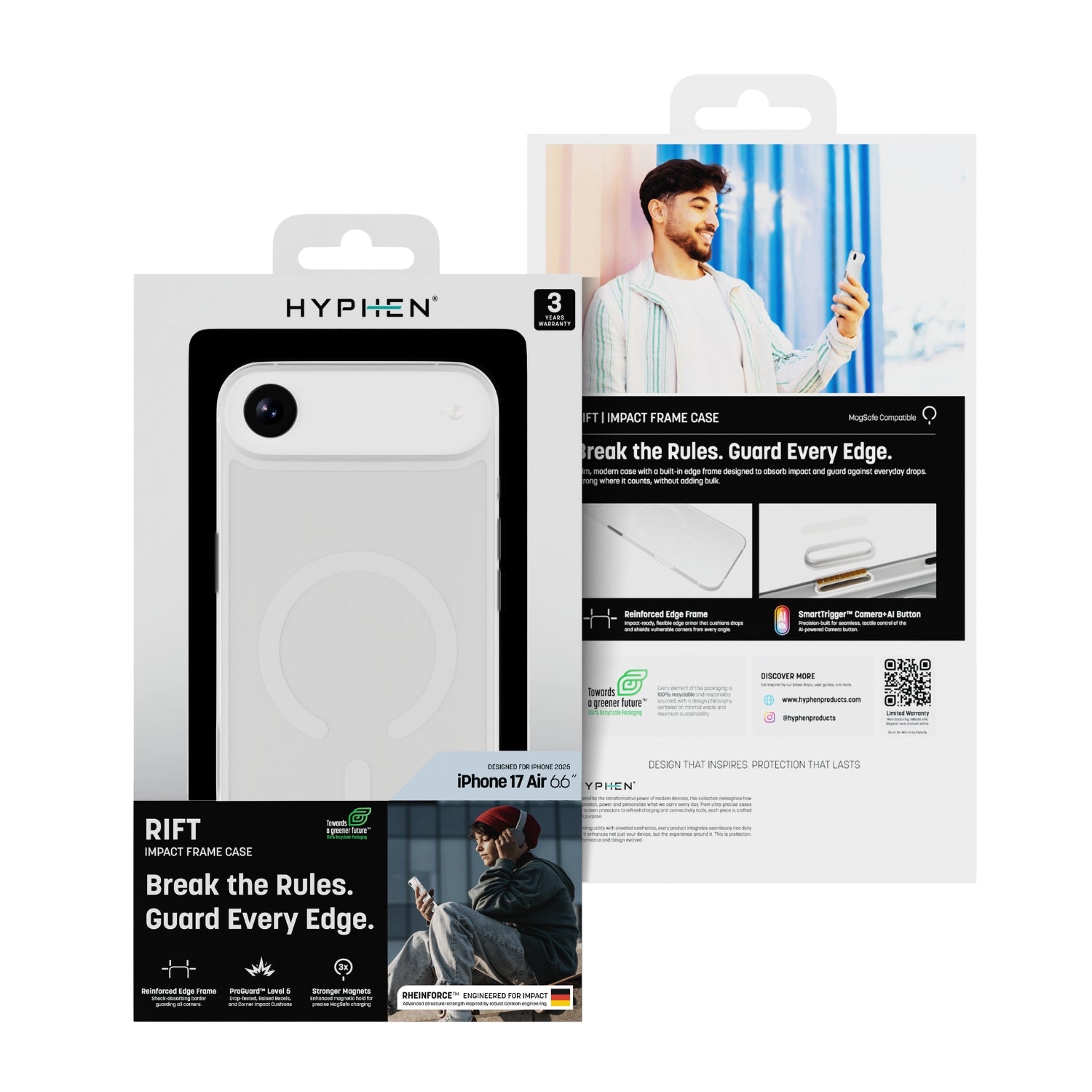 HYPHEN RIFT Impact Frame MagSafe Case - Frost - iPhone 17 Air - 6.6