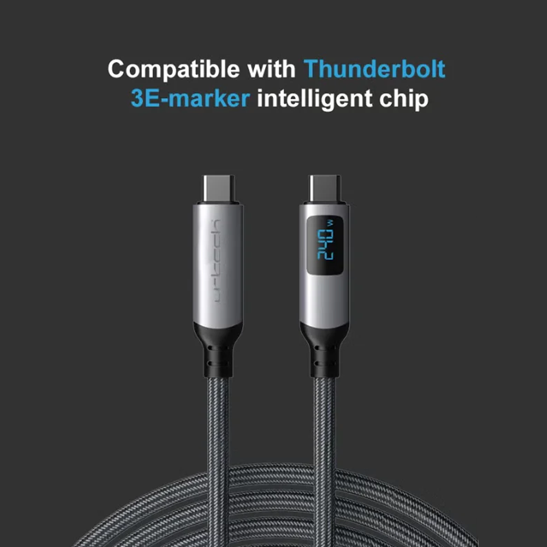 URTECH 240W USB4 Cable with Smart LED Display - أكسسوارات URTECH 240W USB4 Cable with Smart LED Display - أكسسوارات