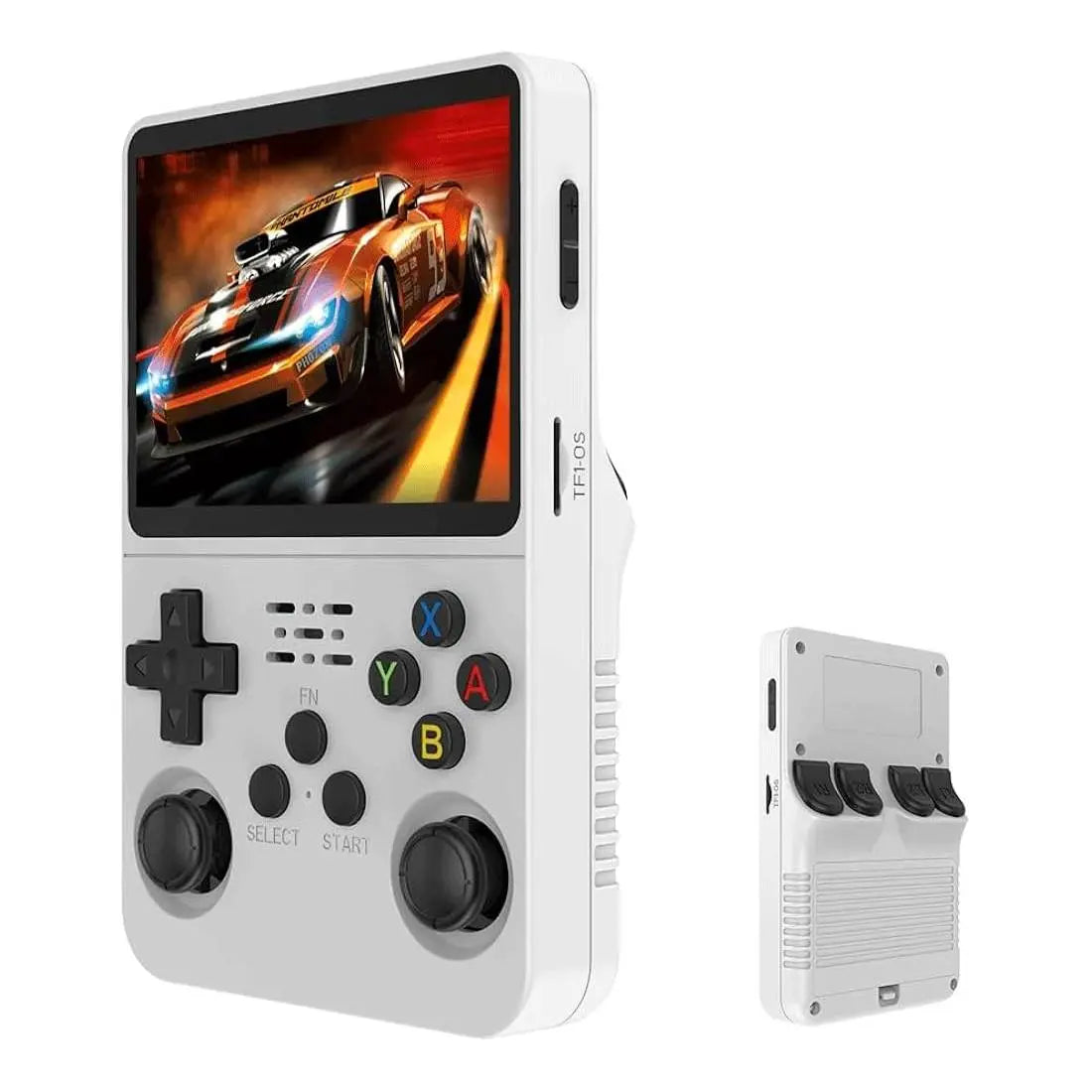 R36S Retro Handheld Video Game Console - White - جهاز ألعاب