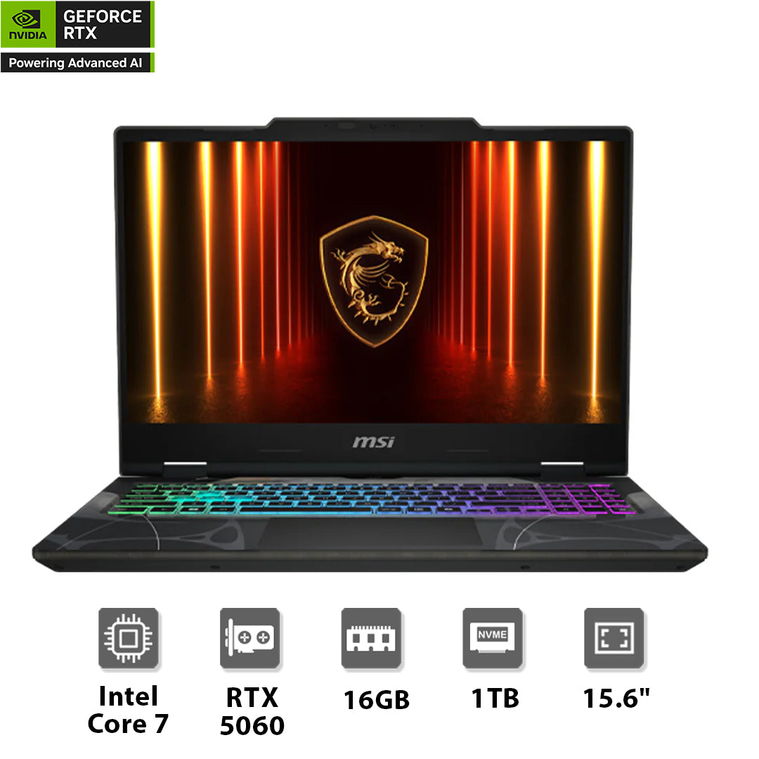 MSI Cyborg 15 B2RWFKG-222 Intel Core 7 240H, 16GB, 1TB, RTX 5060 8GB, 15.6