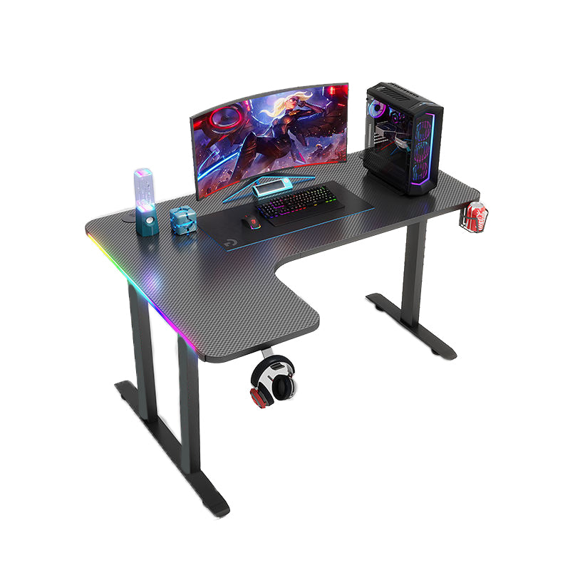 Epic Gamers Pro Gaming Corner ARGB Desk w/ Remote Control - Black - طاولة Epic Gamers Pro Gaming Corner ARGB Desk w/ Remote Control - Black - طاولة