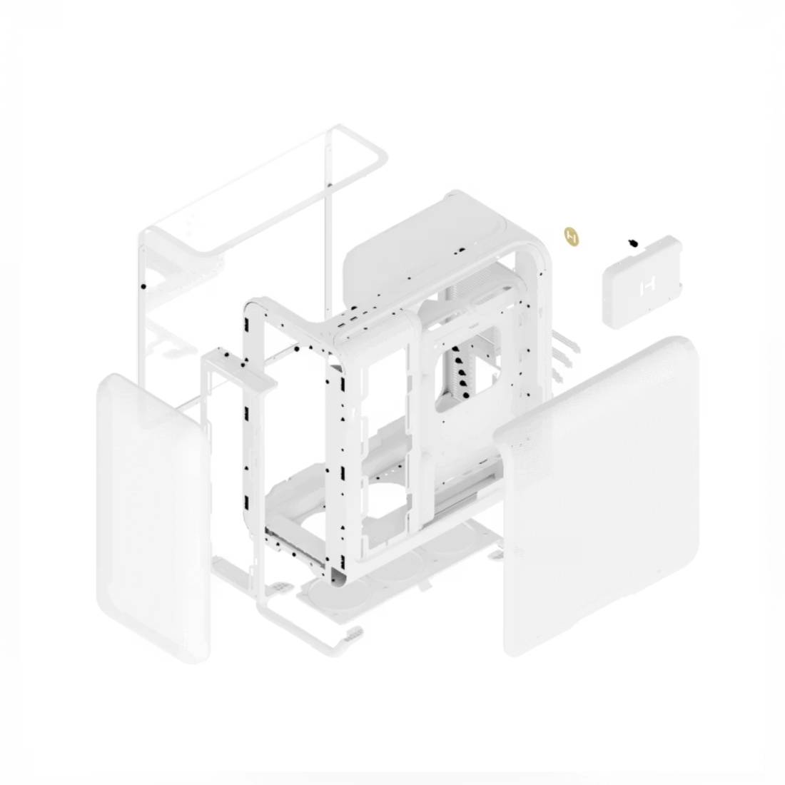 Hyte X50 TG Side ATX Mid-Tower - Snow White - صندوق Hyte X50 TG Side ATX Mid-Tower - Snow White - صندوق