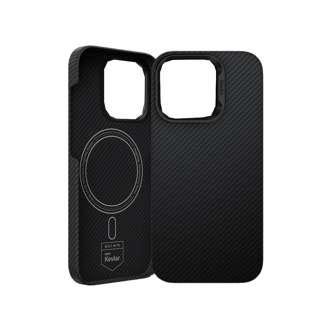 Benks Magnetic ArmorAir Kevlar Case 600D iPhone 16 Pro Max - Black - اكسسوار - Store974 Electronics WLL | ستور٩٧٤ للالكترونيات ذ.م.م