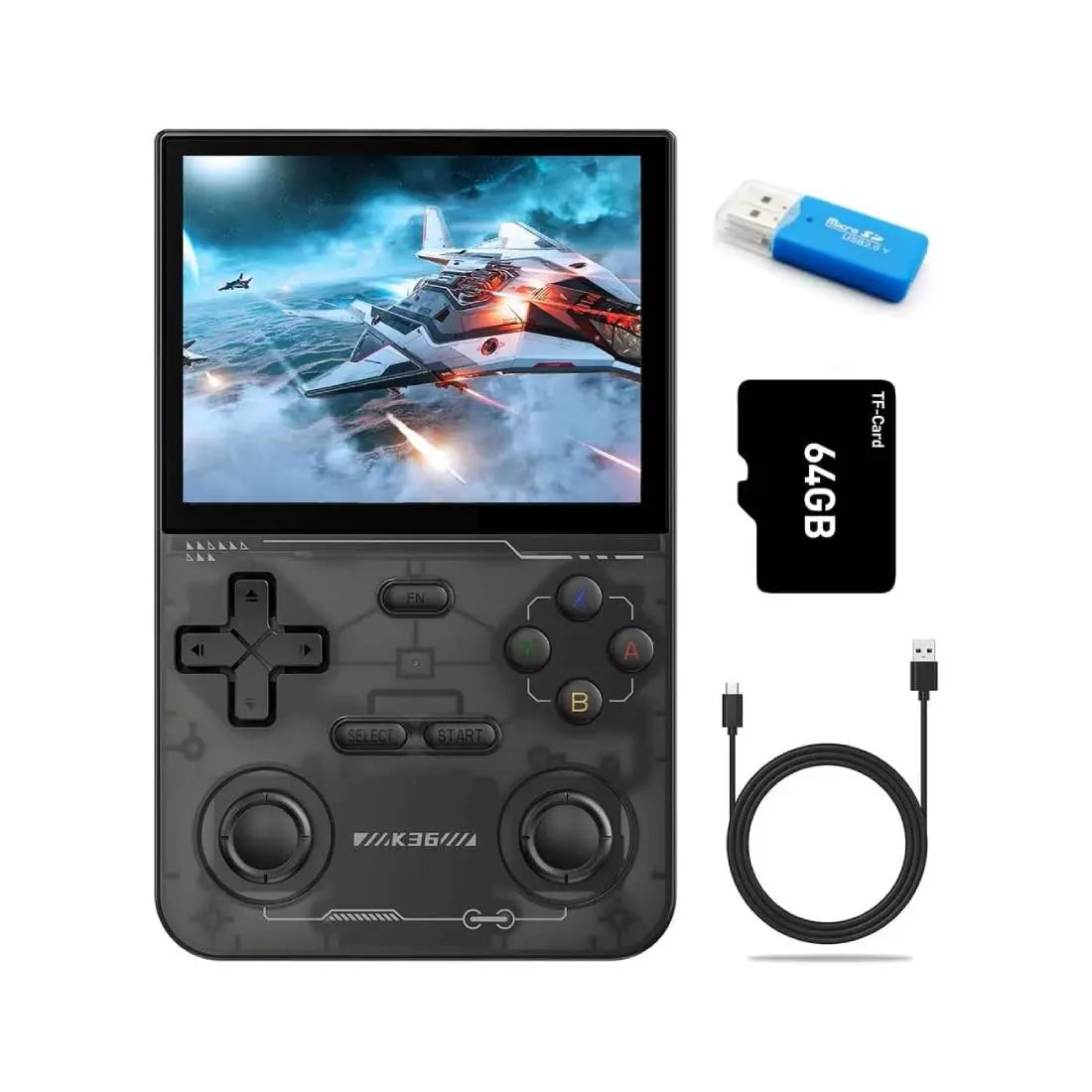Portable Retro K36 64G Game Console - Black - جهاز ألعاب Portable Retro K36 64G Game Console - Black - جهاز ألعاب