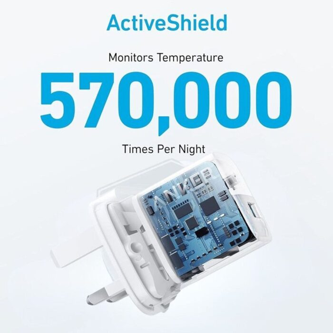 Anker 20W Dual Port High Speed Charger w/ USB C-C Cable 1.5m - White - شاحن