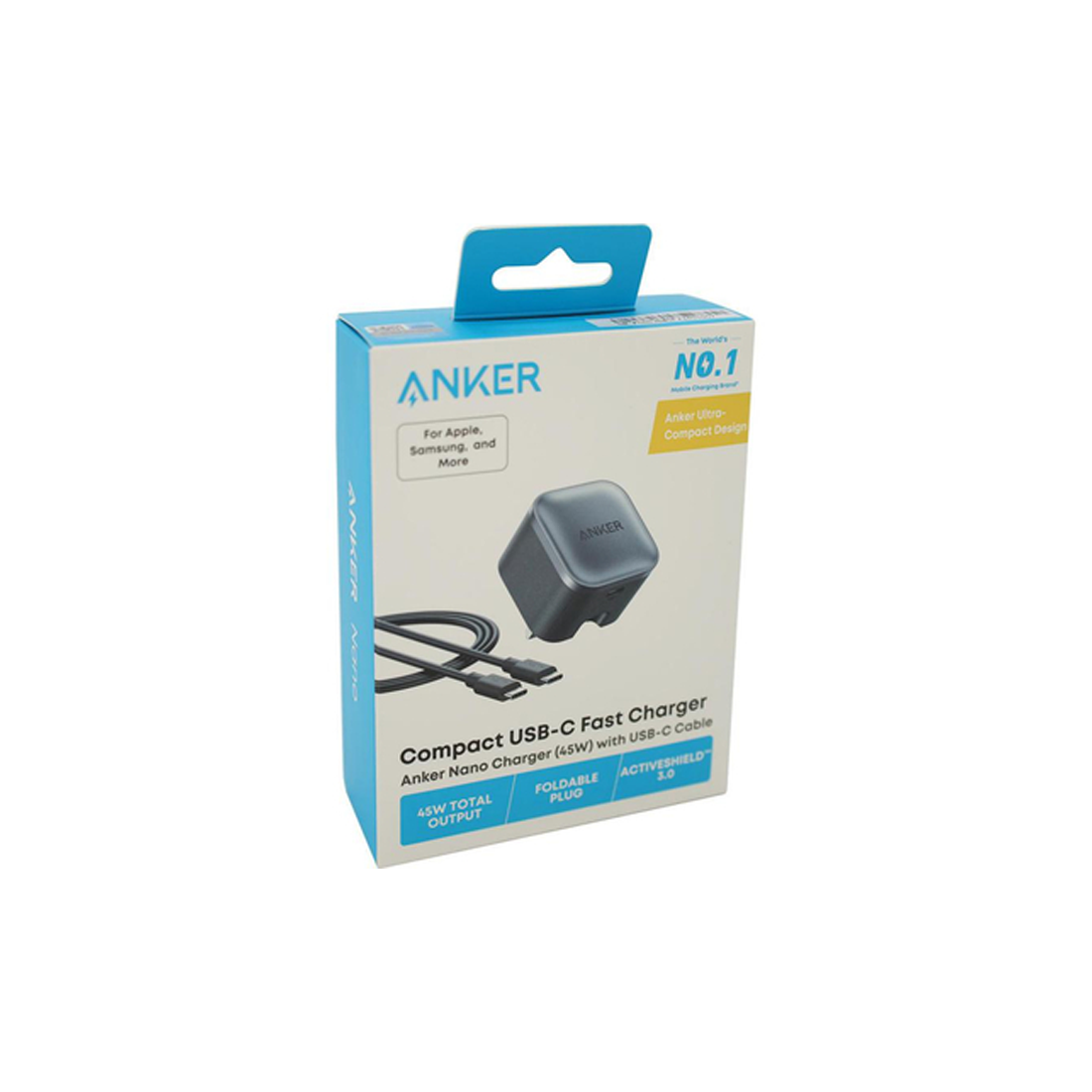 Anker Nano Charger (45W) with USB-C to USB-C Cable - شاحن
