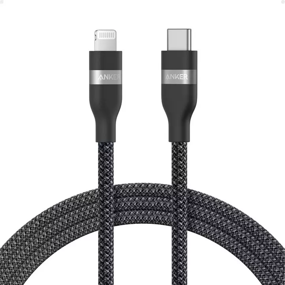 Anker USB-C to Lightning Cable (3ft Braided) A82B2011 - Black - أكسسوارات