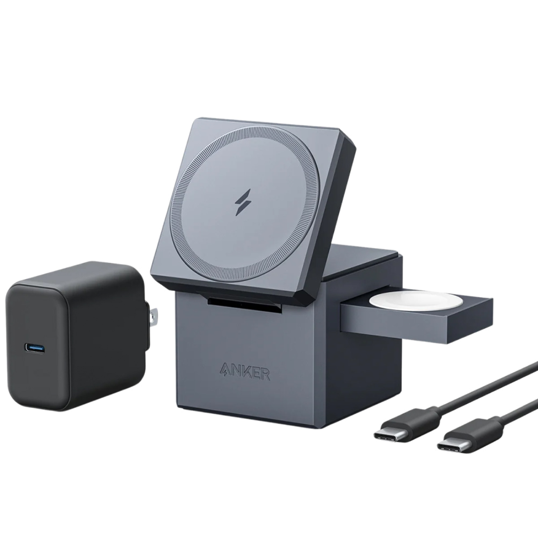 Anker 3-in-1 Cube with MagSafe – Grey – ملحقات Anker 3-in-1 Cube with MagSafe – Grey – ملحقات