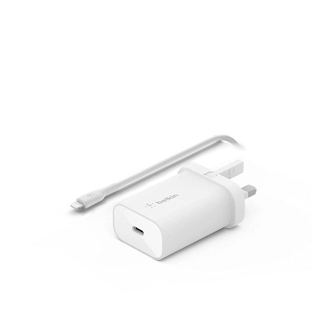 Belkin BoostCharge USB-C 25W Wall Charger and 1M Lightning Cable - White - شاحن - Store 974 Electronics WLL  | ستور٩٧٤ للالكترونيات ذ.م.م