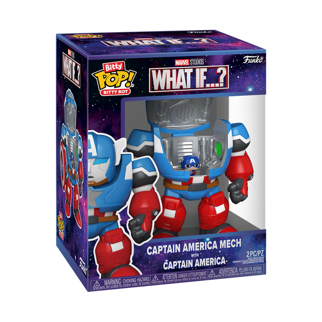 Bitty Bots: Marvel - Captain America Mech with Cap - مجسم Bitty Bots: Marvel - Captain America Mech with Cap - مجسم