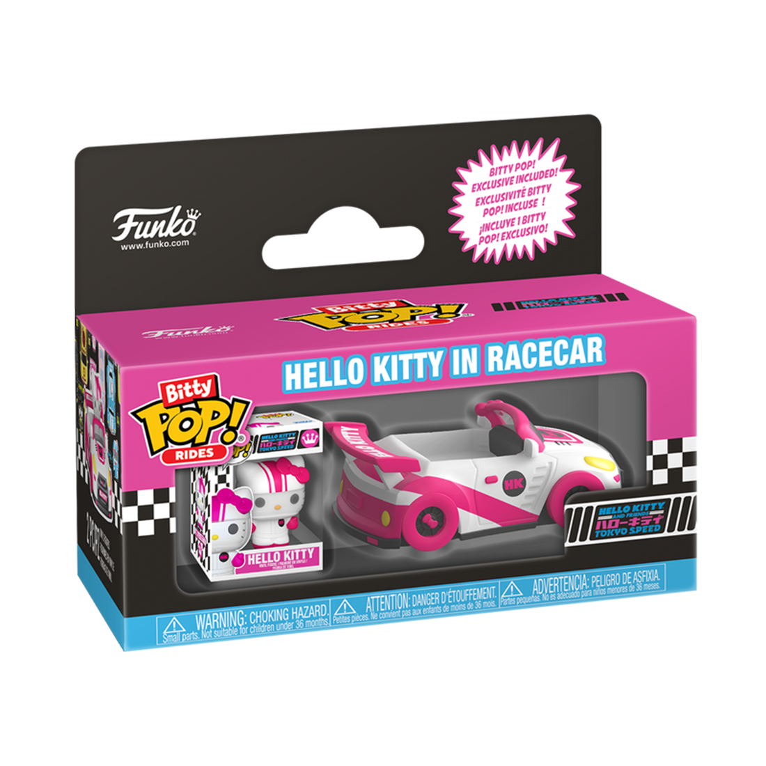 Bitty Pop! Ride Animation: Sanrio - Racecar with Hello Kitty - مجسم