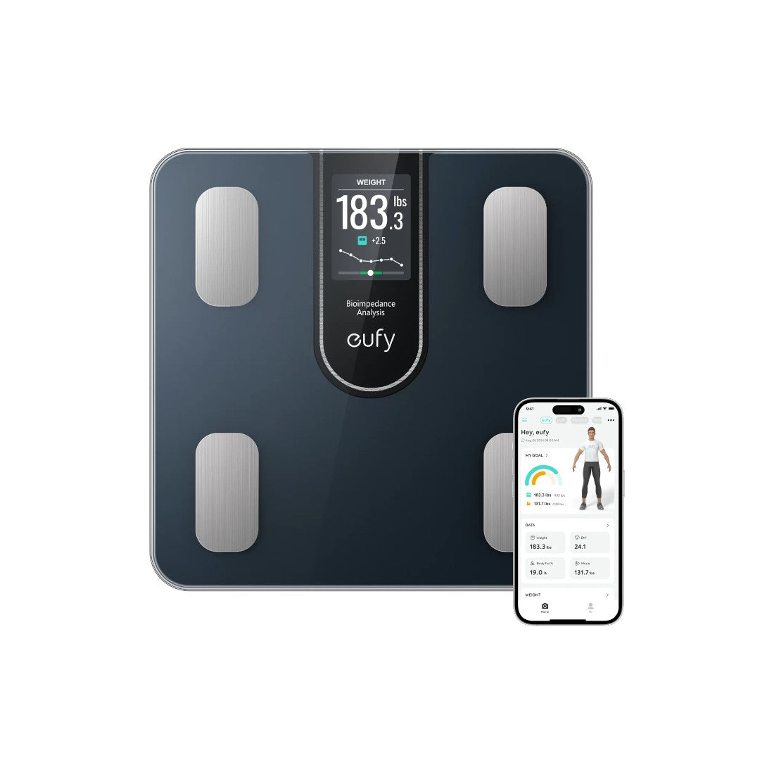 Anker Smart Full Body Scale Eufy A1 Black - ميزان Anker Smart Full Body Scale Eufy A1 Black - ميزان