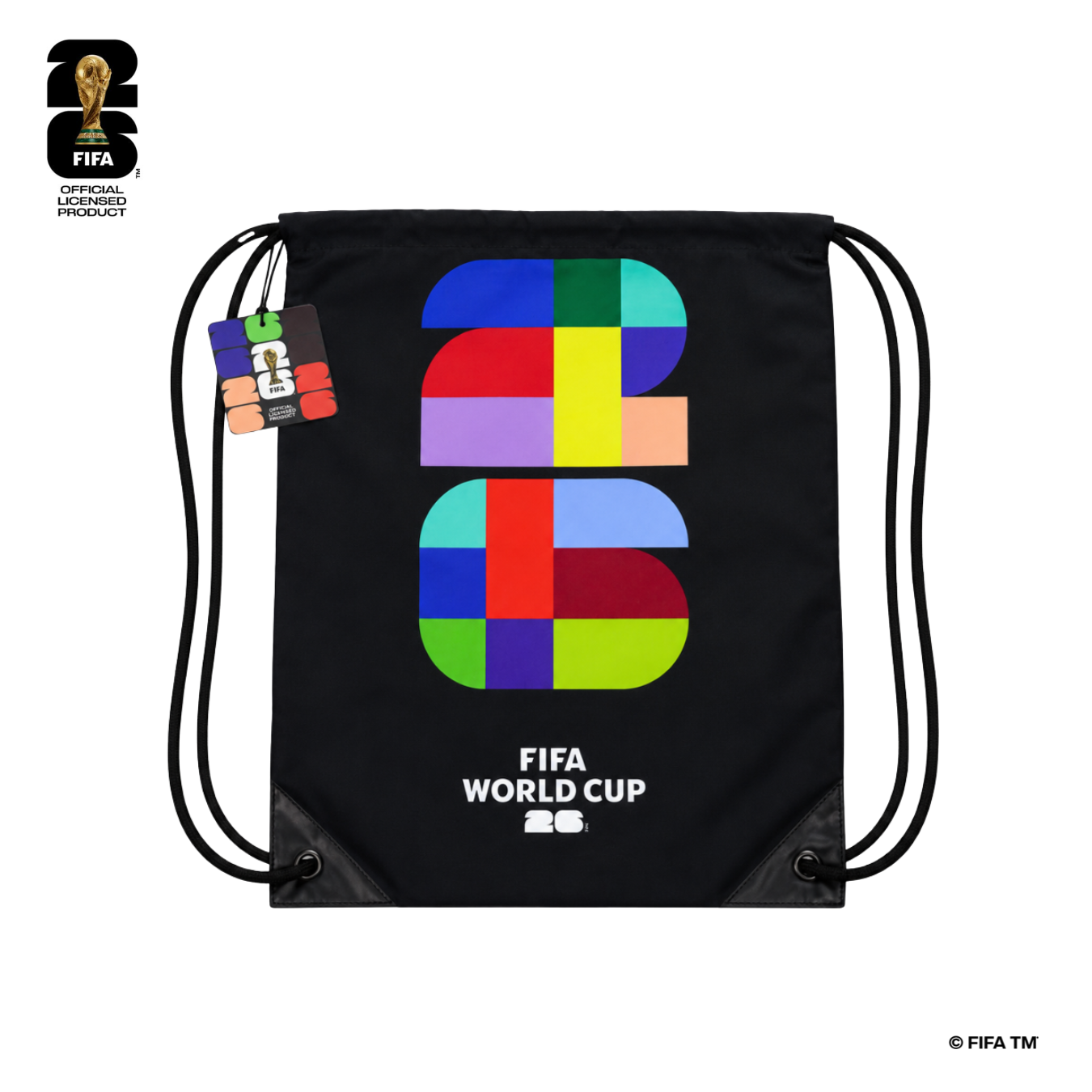 FWC26 Official Core Logo Drawstring Bag Black - حقيبة
