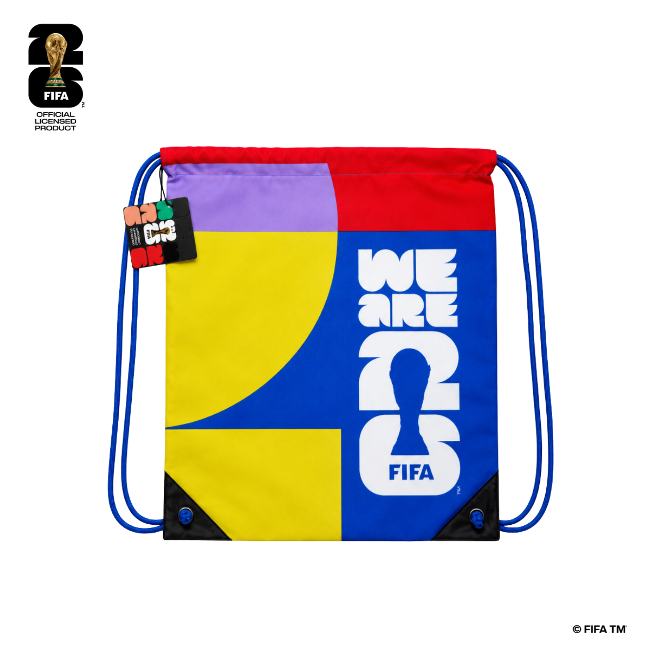 FWC26 Official Multicolor Drawstring Bag - Red/Yellow/Blue - حقيبة
