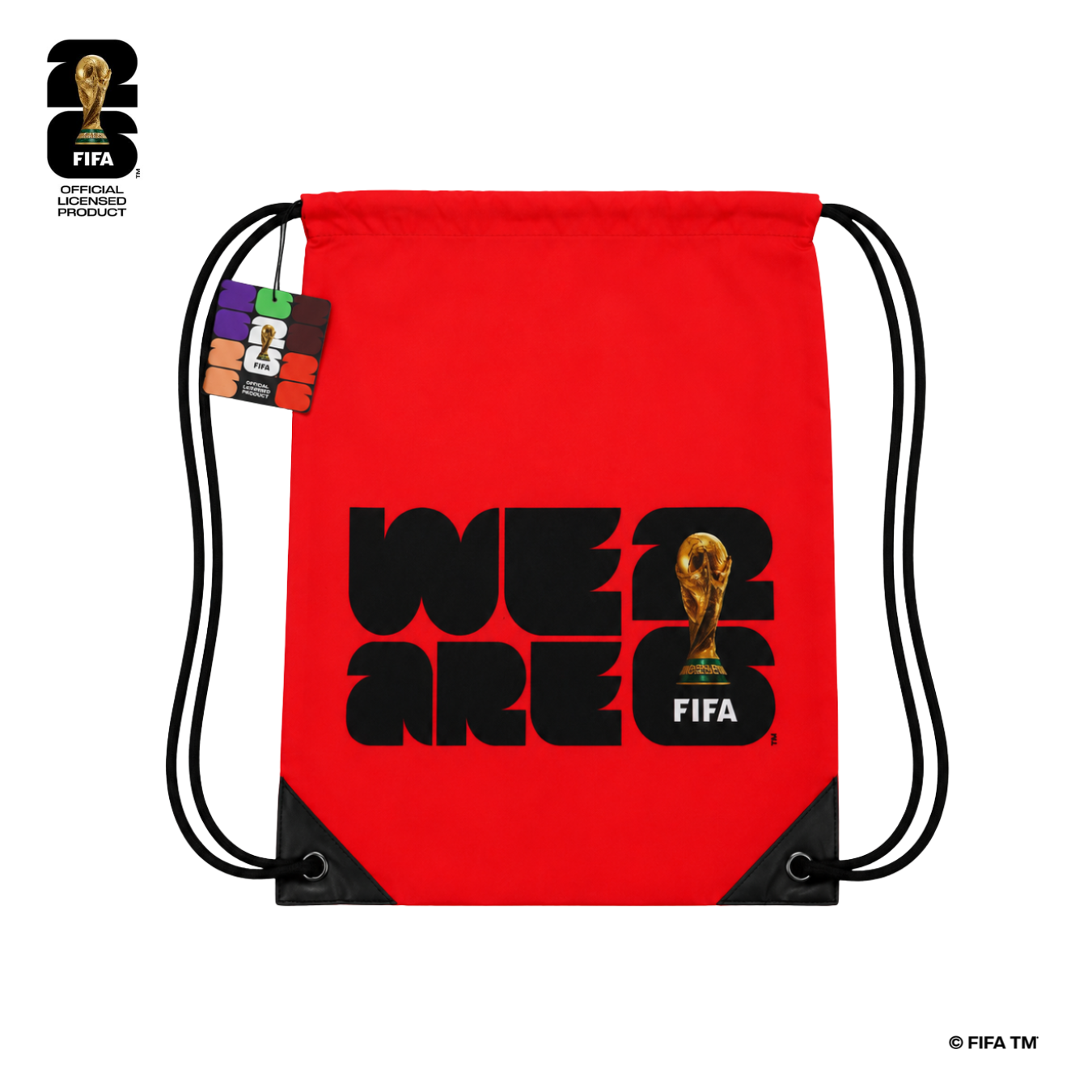 FWC26 Official Drawstring Bag with generic logo - Red - حقيبة FWC26 Official Drawstring Bag with generic logo - Red - حقيبة