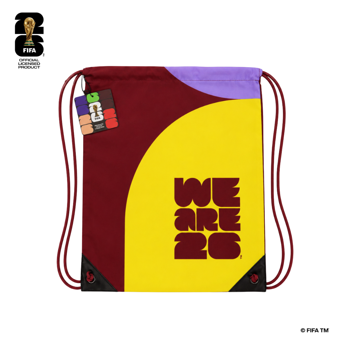 FWC26 Official Multicolor Drawstring Bag - Red/Yellow - حقيبة