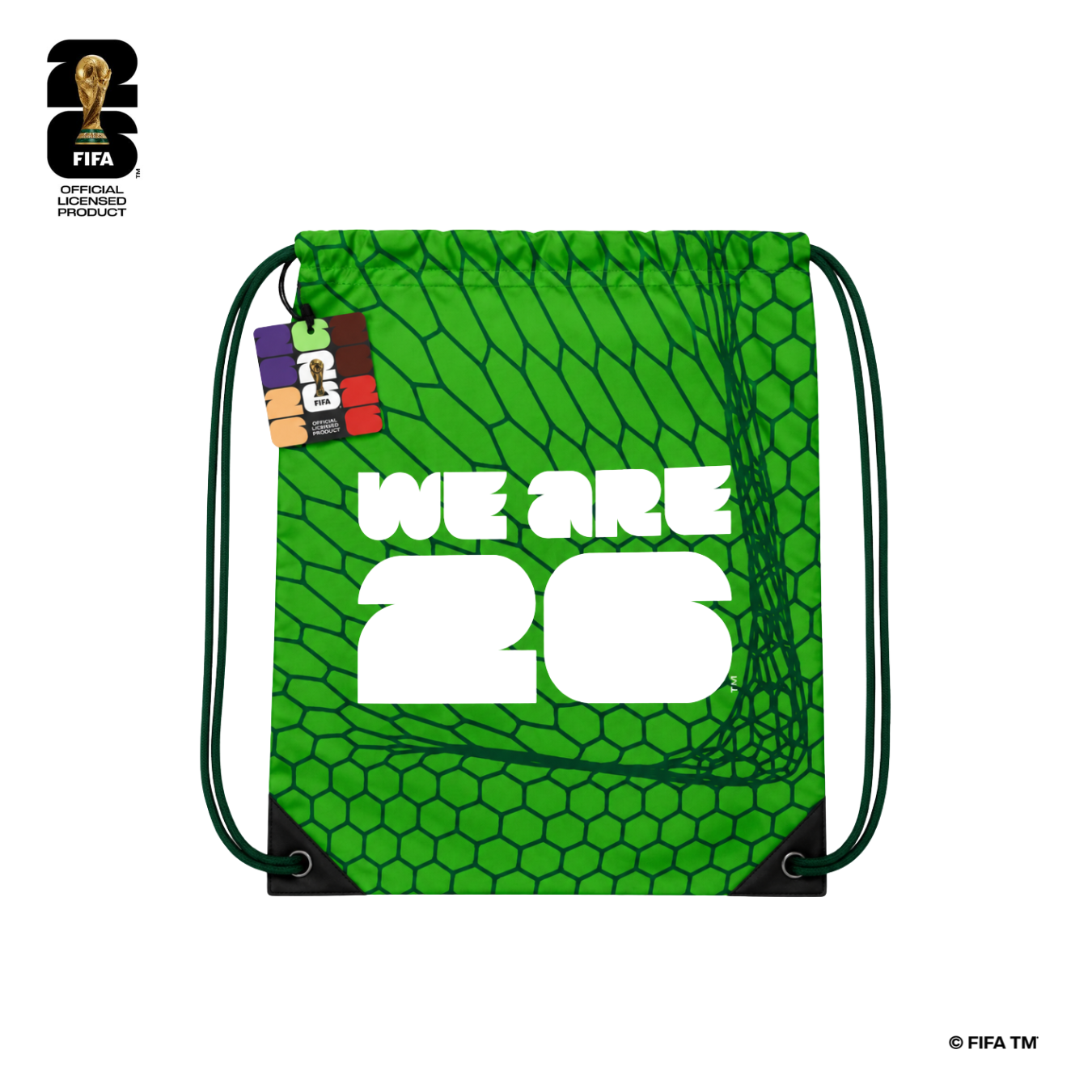 FWC26 Official Drawstring Bag with generic logo - Green - حقيبة FWC26 Official Drawstring Bag with generic logo - Green - حقيبة