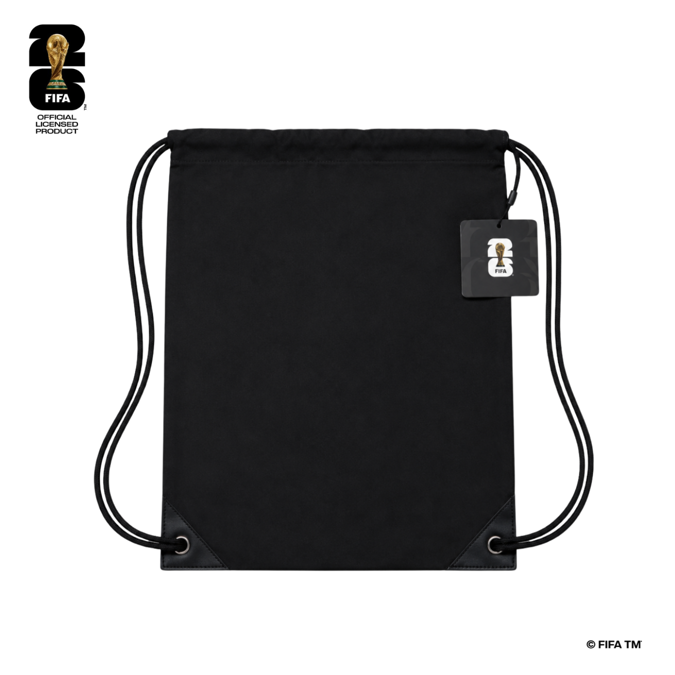 FWC26 Official Premium Drawstring Bag with Trophy Patterns - Black - حقيبة FWC26 Official Premium Drawstring Bag with Trophy Patterns - Black - حقيبة