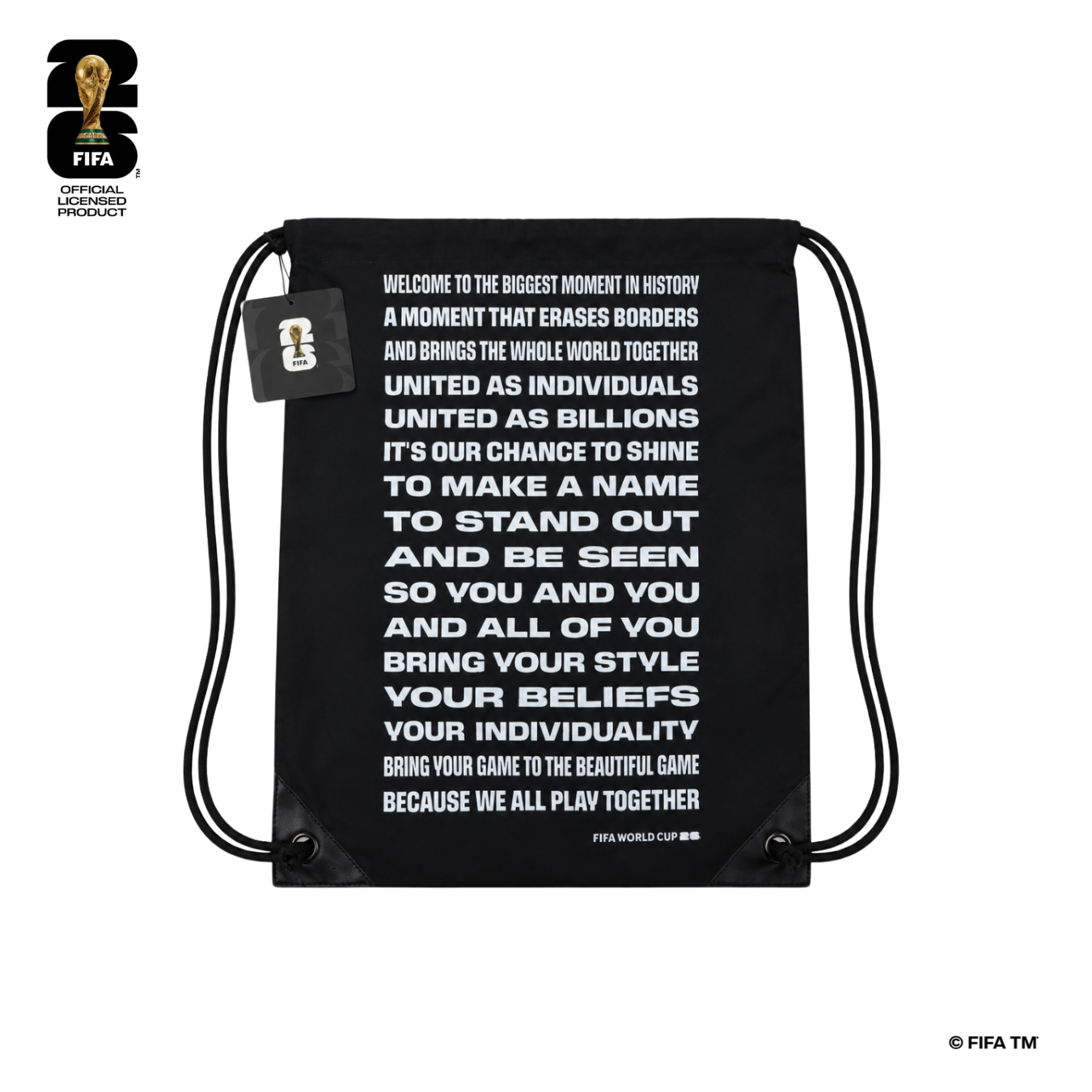 FWC26 Official Premium Drawstring Bag - Black/White - حقيبة