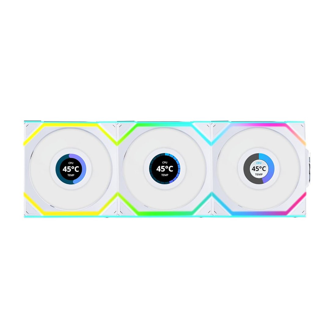 Lian Li Uni Fan SL120 LCD Triple Case Fan Kit - White - مروحة تبريد - Store974 Electronics WLL | ستور٩٧٤ للالكترونيات ذ.م.م