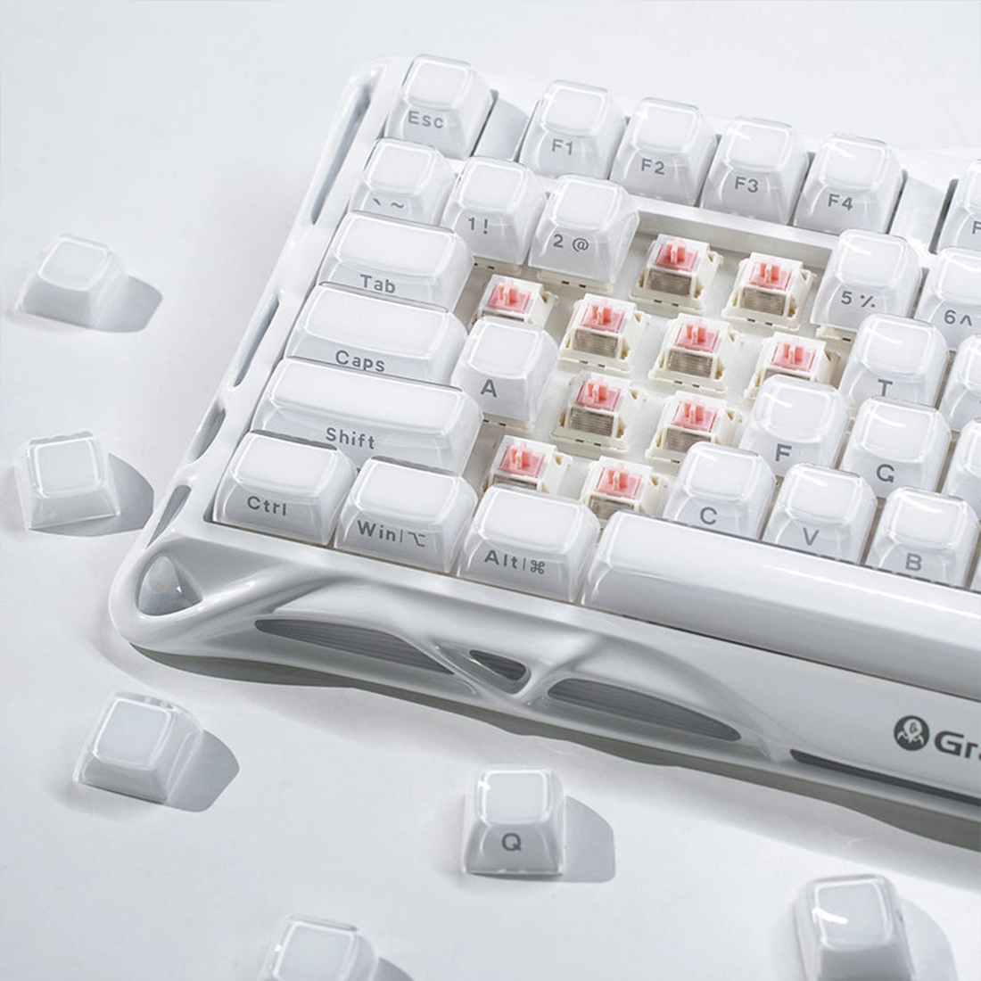 GravaStar Mercury K1 75% Wireless Mechanical Gaming Keyboard Special Edition - White - لوحة مفاتيح GravaStar Mercury K1 75% Wireless Mechanical Gaming Keyboard Special Edition - White - لوحة مفاتيح