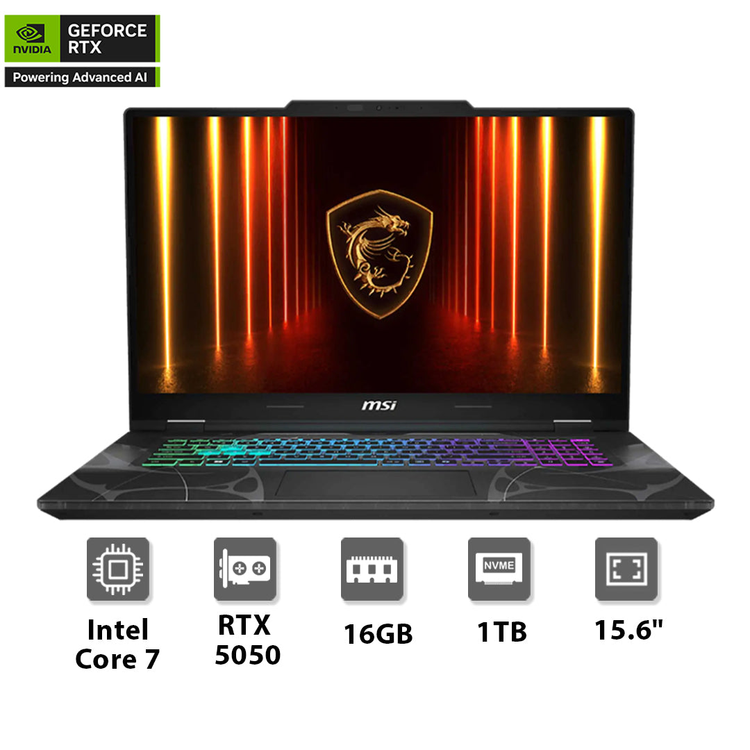 MSI Cyborg 15 B2RWEKG-225 Intel Core 7 240H, 16GB, 1TB , RTX 5050 8GB, 15.6