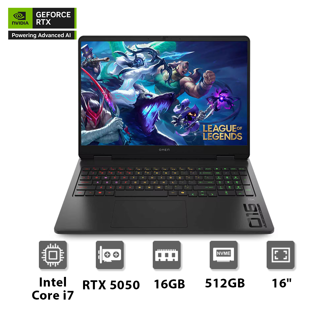 HP OMEN 16-am0007ne i7-14650HX, 16GB, 512gb, 8GB NVIDIA GeForce RTX™ 5050 Graphics, 16