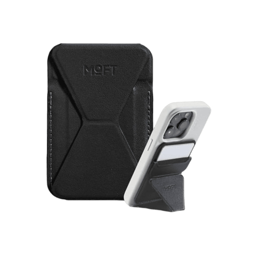 MOFT Snap-On iPhone Stand & Wallet Movas - Jet Black - أكسسوارات - Store 974 Electronics WLL  | ستور٩٧٤ للالكترونيات ذ.م.م