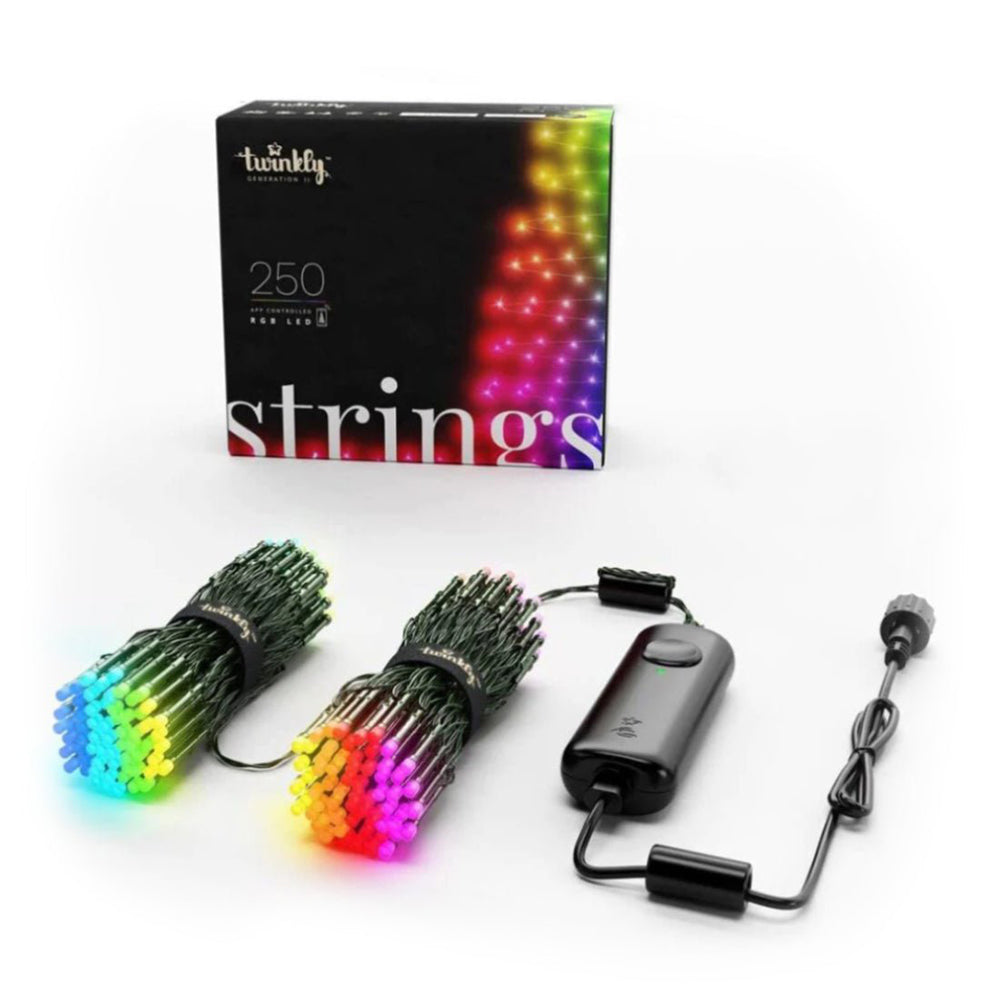 Twinkly 250L 5mm App Controlled RGBW Light String - Black & Green- إضاءة Twinkly 250L 5mm App Controlled RGBW Light String - Black & Green- إضاءة