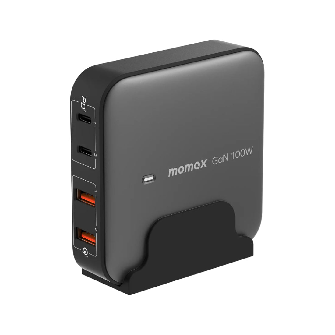 Momax OnePlug 100W 4-Port GaN Desktop Charger - Space Gray - شاحن - Store 974 | ستور ٩٧٤
