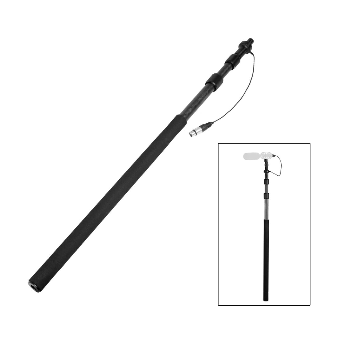 Boya BY -PB25 BOOMPOLE الألياف الكربونية مع XLR الداخلية Boya BY -PB25 BOOMPOLE الألياف الكربونية مع XLR الداخلية
