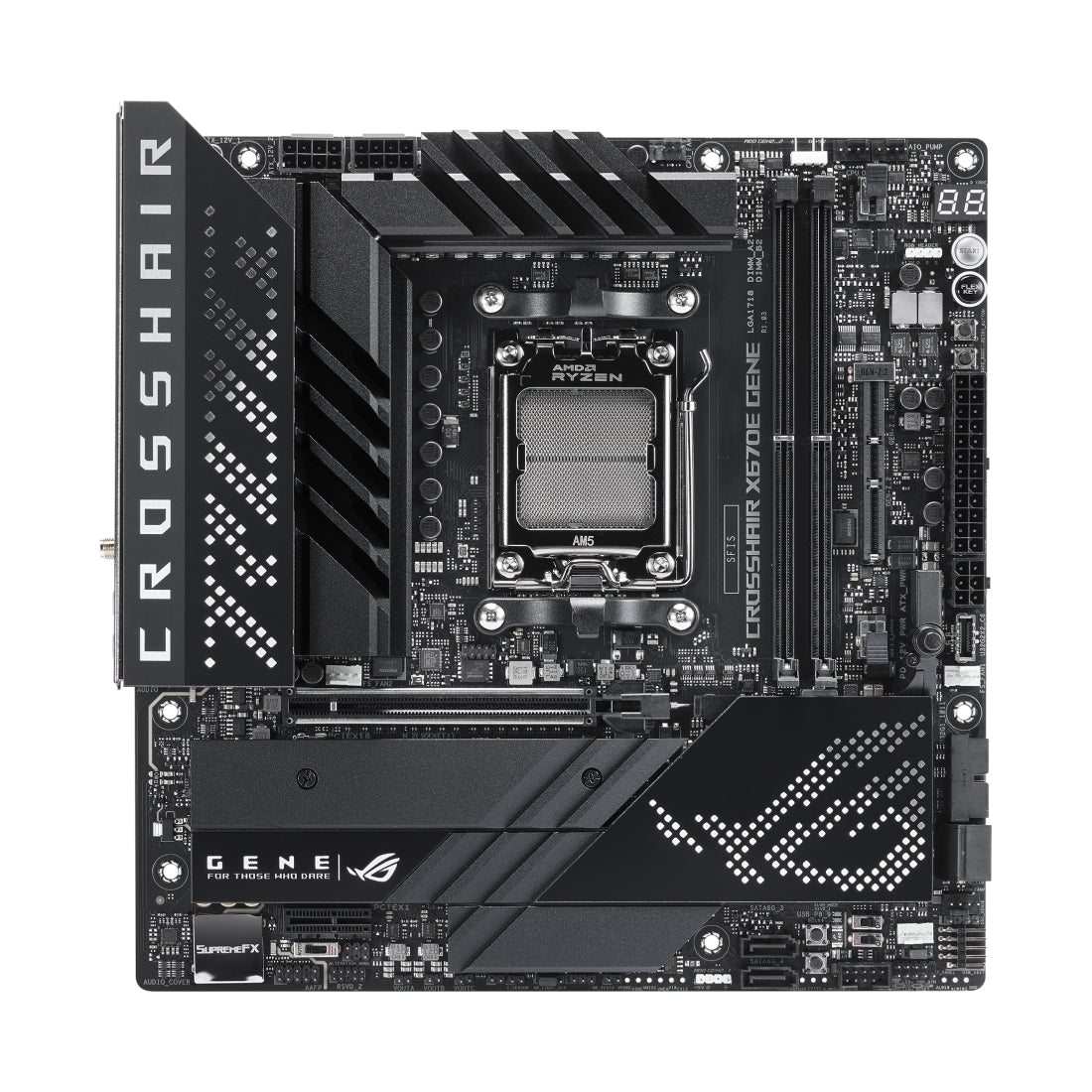Asus ROG Crosshair X670E GENE WIFI DDR5 AM5 AMD ATX Gaming Motherboard - اللوحة الأم - Store 974 | ستور ٩٧٤